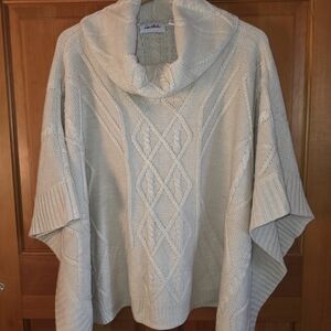 LeModa Cowl Neck Ponch Shrug Cream O/S